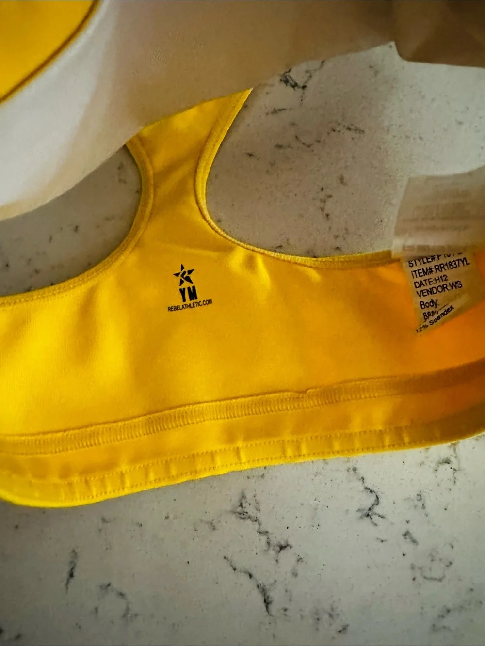 Rebel Athletic Girls' Yellow Racerback Sports Bra Top - Kids Activewear